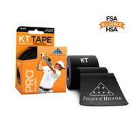 KT Tape Pro Kinesiology Sports Tape, Latex Free, Water Resistant, Therapeutic Tape, Pro Choice, Precut & Uncut Options, 1 Roll, Folds of Honor Edition, Black