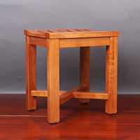 LBSX 100% Natural Bamboo Folding Stool Shower Bench Seat Fully Assembled,250kg(423440cm)