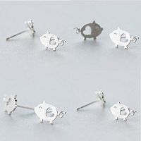 2Pairs Sweet Small Pig Heart Shape Ear Studs Lovely Animals Ear Jewelry Earring Best Jewerly Women Design Womens Cheap Novelty Pendant Pretty Charms Cute Comfy