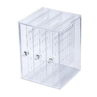 Fitfulvan Accessories Jewelry Earring Display Stand,3 Layers Of Transparent (White)