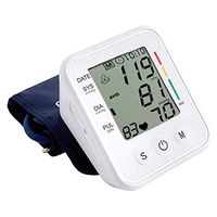 QIYUE Upper Arm Blood Pressure Monitor, Pulse Rate Monitoring Meter Machine with Large LED Screen and Voice Broadcast, Adjustable Large Cuff with 2 Users 198 Memories,(White)