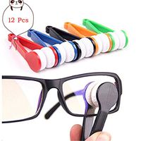 LERORO 12 Pcs Mini Sun Glasses Eyeglass Microfiber Spectacles Cleaner Soft Brush Cleaning Tool Mini Microfiber Glasses Eyeglasses Cleaner Cleaning Clip (Random Color)