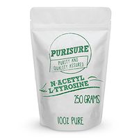 Purisure N-Acetyl L-Tyrosine (NALT) Powder 250g (714 Servings), Nootropic Supplement for Brain Support, Improved Stress Response, Mood Enhancement, Speeds Up Muscle Recovery