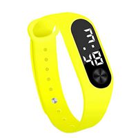 Mens Watches,Fxbar Fashion Digital LED Sports Watch Unisex Silicone Band Wrist Watches Simple Bracelet Watches(Yellow)