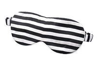 LULUSILK Mulberry Silk Sleep Eye Mask Blindfold Large with Elastic Strap Headband, Soft Eye Cover for Women Men Deep Night Sleeping, Travel Nap with Fashion Stripe (Black Stripe)