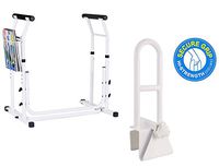 Vaunn Medical Bathroom Safety Bundle - Adjustable Toilet Rail and Bathtub Grab Bar Rail