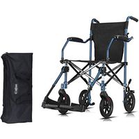 OCYE Transport Chair with Tote, Heavy and Extra Wide Wheelchair, with armrests and Adjustable Height Pedals for Easy Transfer, 400 lbs. Weight, Black