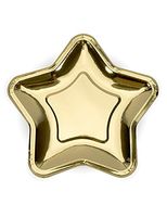 Party Deco CF 6 Star Plates, Gold, Pack of 6