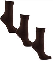 Diabetic Socks for Women by Sugar Free Sox - Maximize Circulation & Comfort - Womens Sock Size 9-11 - Brown Crew 3 Pack