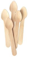 Brheez Eco-Friendly Birchwood Disposable Wood TASTER/DESSERT SPOONS Biodegradable, Compostable and Natural, 3.75 inch Length Disposable - Pack of 100