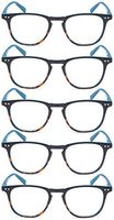 Reading Glasses 5 Pairs Stylish Readers for Women Reading (Blue, 0.75)