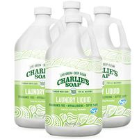 Charlie’s Soap Laundry Liquid (160 Loads, 4 Pack) Natural Deep Cleaning Hypoallergenic Laundry Detergent – Safe, Effective and Non-Toxic