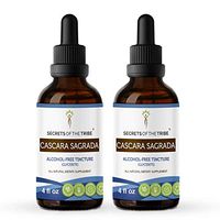 Cascara Sagrada Alcohol-Free Liquid Extract, Responsibly farmed Organic Cascara Sagrada (Frangula purshiana) Dried Bark Tincture Supplement (2x4 FL OZ)