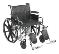 McKesson Heavy-Duty Wheelchair with Swing Away Elevating Leg Rests - 24-Inch Seat Width - 1 Each/Each - 24324201