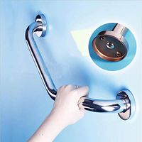 KingSo Bathroom Grab Bar Bathtub Handrail Shower Handgrip Safety Handle for Elderly Helping Handle Stainless Steel Chromed (Angled 19 inch)