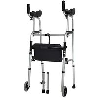 SMGPYDZYP Elderly Two-Arm Walker, Aluminum Alloy Disabled Walker, Fitness Equipment, Adjustable Height Standing Bracket, Moped Accessories