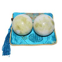 OHAYA 2'' Baoding Balls Chinese Health Exercise Stress Balls Marble Light Green (with Blue Bag)