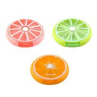 Winnerbe Pill Box Portable Rotating 7 Day Weekly Pill Organizer Travel Medicine Tablet Holder Storage Case Box Dispenser Containers Cute Fruit Style (3PCS)