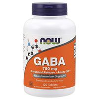 NOW Supplements, GABA (Gamma-Aminobutyric Acid)750 mg, Sustained Release - Amino SR™, 120 Tablets