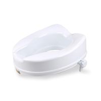 Raised Toilet Seat Portable Assistance Seat for Disabled and Elderly, Ergonomic Design White