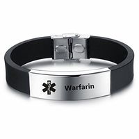 LiFashion LF Mens Stainless Steel Silicone Medical Alert Wristband Sos Fibromyalgia Customized Medical ID Bracelet Awareness Emergency for Husband Son Boyfriend Grandpa Dad