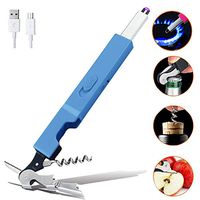 Candle Lighter - Abanok Multipurpose Arc Electric lighters Long USB Rechargeable Windproof Flameless Lighter for BBQ Grilling Camping Gas Stove with Safety Lock in Gift Box (Blue)