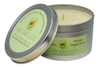 8 oz Silver Orange/Peppermint Candle - Clean Burning Soy Wax, Pure Essential Oils Scented, Organic Hemp Wick, Reusable Tins, Hand Poured in Austin TX, Pet & Kid Friendly