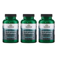 Swanson Amino Acid L-Arginine & L-Ornithine 500/250 Milligrams 200 Capsules 2 Bottles (3 Pack)