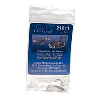 GMS Optical Soft Silicone Oval Shaped Nose Pads for Eyeglasses (15mm Push-in, 2 Pair)