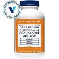 The Vitamin Shoppe Triple Strength Glucosamine Chondroitin MSM, High Potency Joint Structure and Mobility Supplement with MSM to Support Healthy Collagen for Joint Support (240 Capsules)