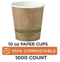 World Centric CU-PA-10-K 100% Compostable FSC Mix Paper Hot Cups, 10 oz., Kraft (Pack of 1000), white