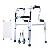 Luckya Rollators with Bath Plate + with Wheels Elderly Aluminum Alloy Disabled Walker Vintage Walker Non-Slip Walking Stick with Hospital
