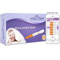 Easy@Home 15 Ovulation Predictor Kit Test Sticks, Midstream Fertility Tests, Powered by Premom Ovulation Predictor App and Period Tracking Free iOS and Android App, 15 LH Tests