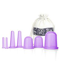 Facial Cupping Set Silicone Cupping Therapy Sets 7Pcs Anti-Cellulite Cup Vacuum Suction Massage Cups with Storage Bag for Muscle,Nerve,Joint Pain Relief and Cellulite Blaster Massage