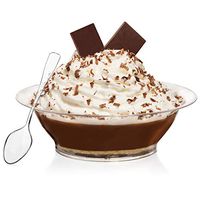 Dessert and Snack Bowls Set (20 Count) By Oasis Creations - 10 Ounce - Crystal Clear Disposable Plastic Bowls - Heavy Duty