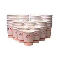 Disposable Coffee Cups With Lids (50 Pack), 12 Oz White Double Wall, Insulated Recyclable Paper Cups With Tight Resealable Lids. For Hot and Cold Drinks. No Sleeve Needed