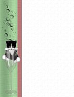 Cat In Champagne Glass Stationery Printer Paper 26 Sheets