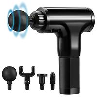 Personal Percussion Massage Gun Sport Therapy Massager Body Deep Tissue Percussion Muscle Massager for Pain Relief, 4 Massage Heads and LCD Massager Sports Muscle Massage Gun (Black)