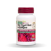 NaturesPlus Herbal Actives Red Yeast Rice 600mg & CoQ10 100mg, Extended Release - 30 Vegan Tablets - Maximum Potency Supplement, Antioxidant - Vegetarian, Gluten-Free - 30 Servings