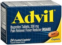 Advil Ibuprofen 200 mg Pain Reliever/Fever Reducer Coated Caplets - 24 ct, Pack of 2