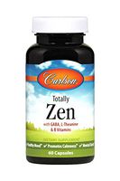 Carlson - Totally Zen, GABA, L-Theanine & B Vitamins, Healthy Mood, Promotes Calmness & Mental Clarity, 60 Capsules