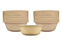 [500 COUNT] 48 oz Round Disposable Bowls - Natural Sugarcane Bagasse Bamboo Fibers Sturdy 48 Ounce Compostable Eco Friendly Environmental Paper Bowl Alternative 100% by-product Tree Plastic Free