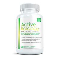 Active Balance: Maximum Strength Acidophilus Probiotics with Prebiotics | Digestive Enzymes with 50 Billion CFUs, Shelf Stable, Acid & Bile Resistant for Optimal Gut Health, 30 Capsules
