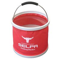 9L/2.37 Gal Waterproof Water Bags Fishing Folding Bucket Portable Bucket Water Container Storage Carrier Bag (Red)