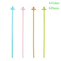 Cute Smiling Face Shaped Drain Snake Sewer Hair Cleaning Tool For Sink Bathtub Toilet 8PCS