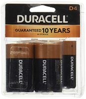 DURACELL COPPERTOP Saver Batteries, Size: D, 4/PK
