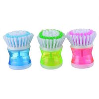 TharvKitchen Washing Utensils Pot Dish Brush with Washing Up Liquid Soap Dispenser Metallic