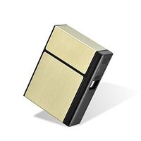 AUOKER Cigarette Case Box with Electric Lighter, King Size 20PCS Metal USB Separable Rechargeable for Whole Package Cigarettes, Flameless Windproof with USB Cable