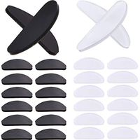 TOODOO 18 Pairs Eyeglasses Nose Pads Glasses Adhesive Silicone Anti-Slip Nosepads for Eyeglass Glasses Sunglasses (Transparent and Black, 1mm)
