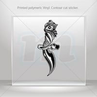 Decal Stickers Tribal Tattoo Style Knife Tablet Laptop Weatherproof Sports ca (8 X 3.16 In)